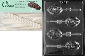 Cybrtrayd 45St50-XX525 Lady Lolly Chocolate Candy Mold with 50 Lollipop Sticks, 4.5-Inch