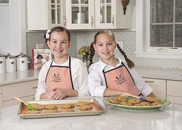 2 Kid's Colorful Orange and White Striped Aprons, plus 2 Professional Silicone Baking Mats-easy Clean Up, and... N4
