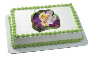 Tinkerbell Peeking Personalized Edible Image Cake Topper