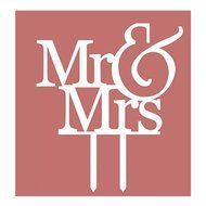 LingStar Mr &amp; Mrs Wedding Cake Topper Unique Cake Decoration White N3