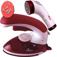 Travel Steam Iron &amp; Fabric Shaver Set by Houzem&trade; Compact, Lightweight Design &ndash; Stainless Steel, Non-Stick, Anti-Drip... N4