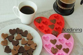 Silicone Heart Molds From Acedining - Use As an Ice Cube Tray - Make Hearts of Chocolate or Gelatin - No Plastic... N7