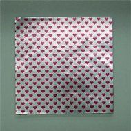 6&quot; X 6&quot; Valentines Day Print -Red Hearts on Silver - Confectionery Foil Wrappers Candy Wrappers Candy Making Supplies