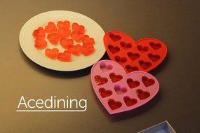 Silicone Heart Molds From Acedining - Use As an Ice Cube Tray - Make Hearts of Chocolate or Gelatin - No Plastic... N8