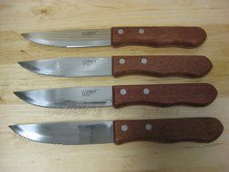 Winco KB-30W Steak Knives, Heavy-Duty Blade with Wood Handle N2