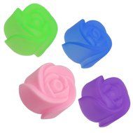 10PCS Rose Flower Mini Cupcake Silicone Baking Molds Ice Chocolate Jello #JHJYS N5