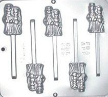 Bride &amp; Groom Lollipop Chocolate Candy Mold Wedding Shower 679