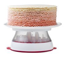 Chef&#039;n Turntable Rotating Cake Stand Decorating Kit With 16 Decorating Tips, Coupler and Flower Nail N10