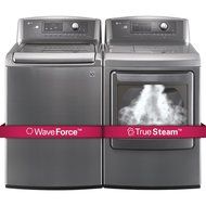 LG H/E Ultra Large Capacity H/E Top Load Laundry Pair *In Granite Steel Finish* with WaveForce Technology WT5170HV... N7