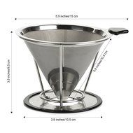 Coffee dripper.Best Pour over coffee makerer Stainless steel 18/8(304) Paperless and reusable coffee dripper stand... N5