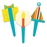 Dress My Cupcake DMC41HB-117 12-Pack Modern Birthday Pick Decorative Cake Topper, Assorted