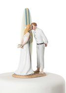 &quot;Summer Lovin&quot; Surfer Beach Wedding Cake Topper N3