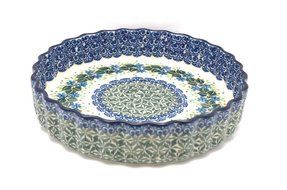 Polish Pottery Baker - Fluted Quiche - Small (7&quot;) - Ivy Trail