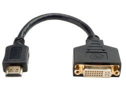 Tripp Lite 8-inch HDMI-M to DVI-D Cable Adapter (M/F), 8-in. (P132-08N) 8" HDDVI