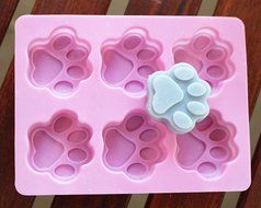 Kolme Kitchens - Paw Print Silicone Mold (2 Pack) For Baking and Freezing Molds - Pink N3