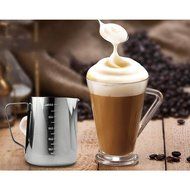 Stainless Steel Milk Coffee Frothing Pitcher Cup Jug Silver Tone (600ml) N7