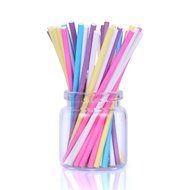 Colored Lollipop Sticks 4 inch Paper 100 count (Blue, White, Purple, Yellow, Rose-red) (4 inch, 5 Colors) N4