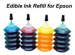 Edible Ink Refill Kit for Epson Printer - 1 oz Bottles 4 Colors Black Cyan Yellow Magenta