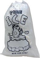 Plastice 10 Lb Ice Bags with Drawstring Closure - 500 Bags/case