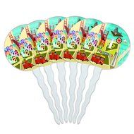 Set of 6 Cupcake Picks Toppers Decoration Places and Things - Machu Picchu Peru Travel N23