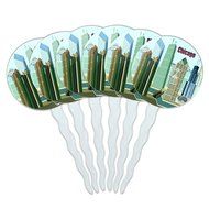 Set of 6 Cupcake Picks Toppers Decoration Places and Things - Machu Picchu Peru Travel N24
