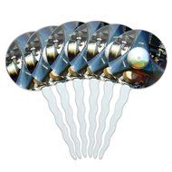 Set of 6 Cupcake Picks Toppers Decoration Places and Things - Machu Picchu Peru Travel N25