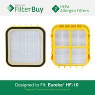 2 - Eureka HF10 HEPA Replacement Filters, Part # 63347. Designed by FilterBuy to fit HF10 Eureka Upright Vacuum...