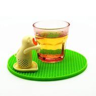 Cute Monkey Loose Leaf Tea Infuser and Drip Tray, BPA free, Silicone by CompleteWarehouseUSA N3