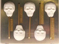 Small Skull Lollipop Chocolate Candy Mold H156 Halloween Chocolate Candy Mold