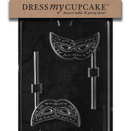 Dress My Cupcake Chocolate Candy Mold, Mask Lollipop, Set of 6