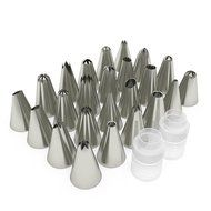 NEW DEAL| Cake Decorating Set - With 24 pcs Icing Tips| Reusable Silicone Piping Dispenser + 2 Couplers + 5 FREE... N2