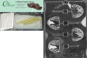 Cybrtrayd J050 Teeth Lolly Chocolate Candy Mold with Exclusive Cybrtrayd Copyrighted Chocolate Molding Instructions N10