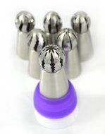 NEW 17 pcs/set Russian Icing Stainless Steel Nozzles Tips Set for Pastry Cake Cupcake Fondant Baking - 6 Sphere... N6