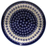 Polish Pottery Dish Pie Plate 10" From Zaklady Ceramiczne Boleslawiec #879-1085a Classic Pattern, Height: 1.8"... N2