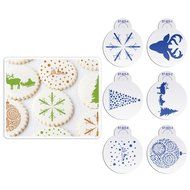 ART Kitchenware 6pcs/set Merry Christmas Celebration Stencil Set for Cookies Plastic Fondant Decoration Cupcake... N2