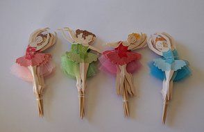 24 Ballerina Ballet Girls Cupcake Toppers - Red Fox Tail &trade; N2