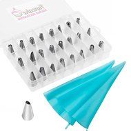 Cake Decorating Tips Supplies kit, FUNCAKE 30 in 1 Icing Tools Decorations Set with 2 Bags, 24 Cup Cakes and Cookies... N6