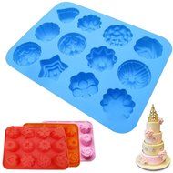 Muffin Flowers Chocolate Candy Fondant Cake Making Mold Portable Silicone Baking Pan N2