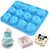 Muffin Flowers Chocolate Candy Fondant Cake Making Mold Portable Silicone Baking Pan N3