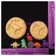 Dinosaur 5 Indent Fondant Mold Chocolate Candy Gumpaste Soap Resin Clay