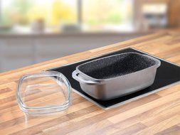 STONELINE Roaster With Glass Lid, 40 x 22 cm, Anthracite N3