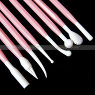 Generic 8Pcs/Set Modelling Carving Fondant Cake Flower Chocolate Craft Tool Decorating Cutters Kit(White) N3