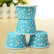 New Dots 20pcs Colors Cupcake Liner Muffin Candy Nut Snack Greaseproof Dessert Baking Cups (Blue) N4