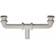 Plumb Pak PP20930 Center Outlet Continuous Waste Slip Joint and Direct Connect with Baffle, 16 by Plumb Pak