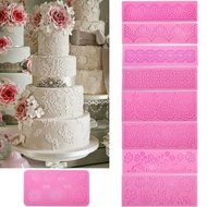 Generic Change Hot Lovely Pink Lace Silicone Mold Cake Decoration Tool for Fondant Cake Cupcake N3