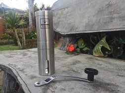 The Sovrano Int'l Coffee Grinder - Best Ceramic Conical Burr Coffee Bean Grinder, Stainless Steel - Aeropress... N8