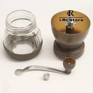 RC Manual Ceramic Burr Coffee Grinder Hand-crank Coffee Mill, Pot Capacity 120g (Brown) N5