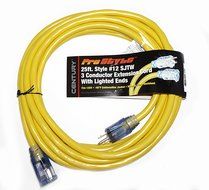 ProStyle 12 Gauge SJTW 3 Conductor 25 Foot Extension Cord With Lighted Ends - Orange N3