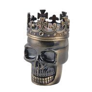New Chic Portable Bronze Crown King Skull Cigarette Herb Grinder 3 Parts Herb Grinder with Pollen Catcher Nice... N2