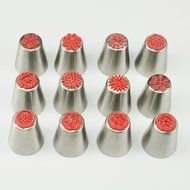 TANGCHU 12pcs Cake Decoration Tips Russian Nozzles 1pc Leaf Icing Piping nozzles 1pc Flower Lifter 1pc Nozzles... N3